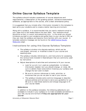 Online Course Syllabus Template