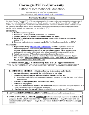 Curricular Practical Training Application