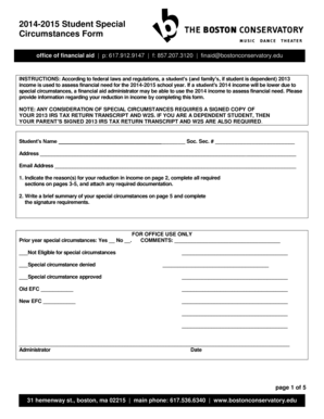Student Special Circumstances Form