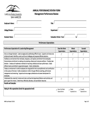 Annual Performance Review Form