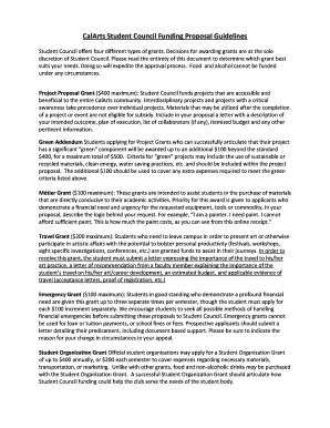 Fillable Online CalArts Student Council Funding Proposal Guidelines Fax ...