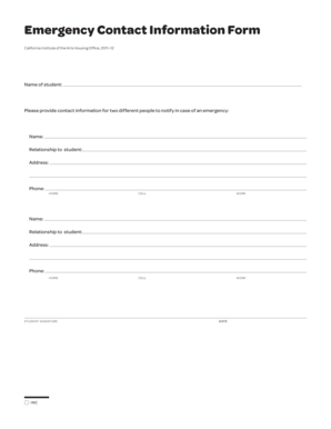 Emergency Contact Information Form
