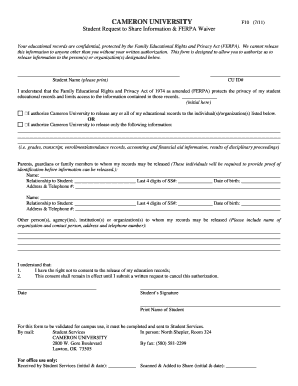 Student Request to Share Information & FERPA Waiver