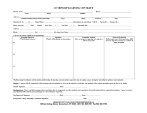 Internship Learning Contract