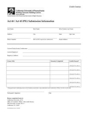 Act 48 Credit Course Submission Form