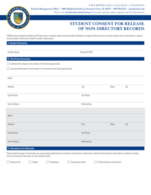 Student Consent for Release of Non-Directory Records
