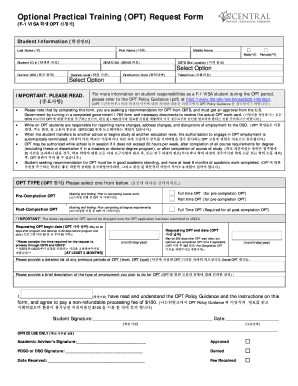 OPT Request Form