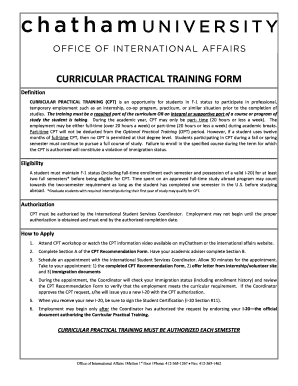 Curricular Practical Training Form