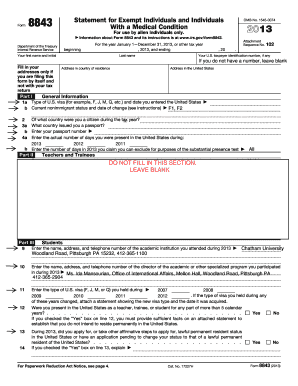 Form 8843 for Alien Individuals