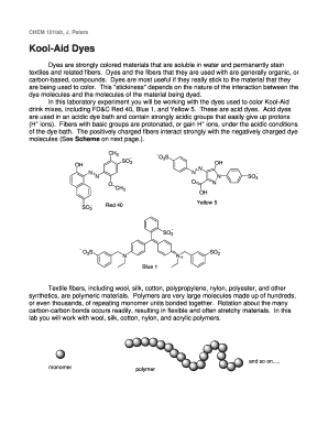 Chemistry Lab Report on Dyes and Textile Fibers