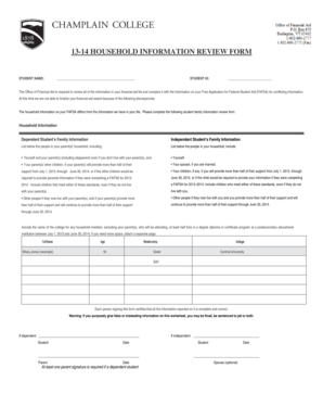 Household Information Review Form