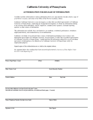 Authorization for Release of Information