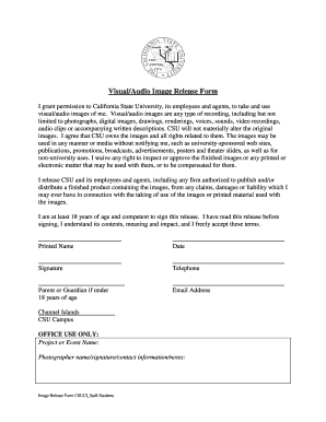 CSUCI Visual Audio Image Release Form