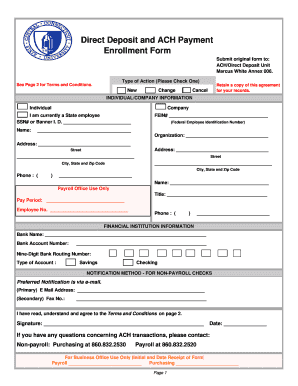 Direct Deposit and ACH Payment Enrollment Form