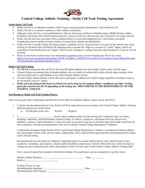 Sickle Cell Trait Testing Agreement