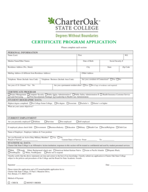 Certificate Program Application