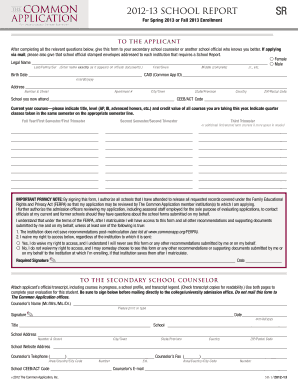 2012-13 School Report Form
