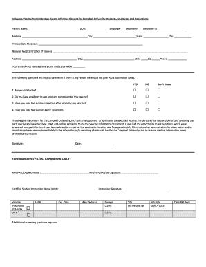 Influenza Vaccine Consent Form