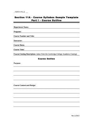 Course Syllabus Template