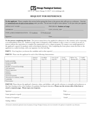 Request for Reference Form