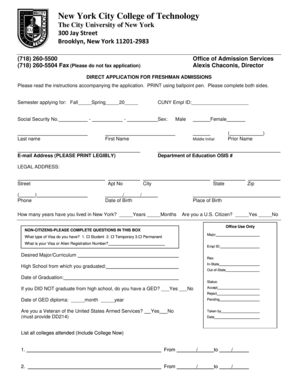 Direct Application for Freshman Admissions