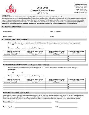 Child Support Verification Form