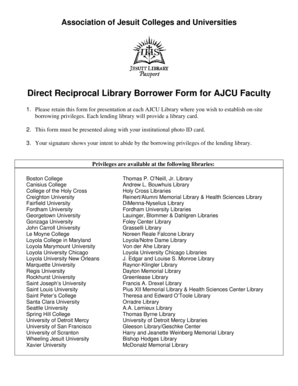 AJCU Faculty Library Borrower Form