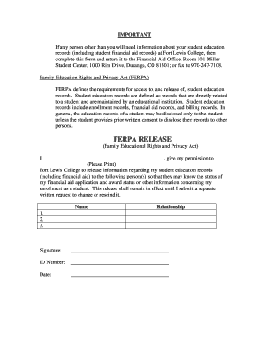 FERPA Release Form