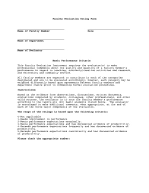 Faculty Evaluation Rating Form