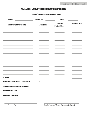 Master's Degree Program Form