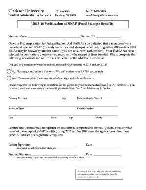 2015-16 Verification of SNAP Benefits