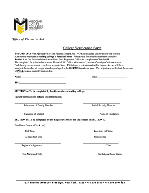 College Verification Form