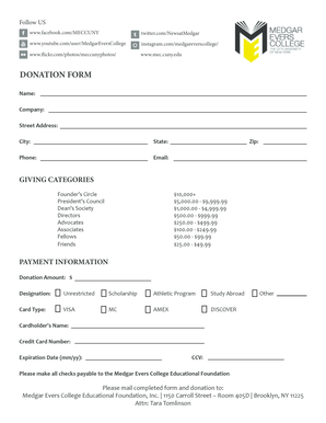 Medgar Evers College Donation Form