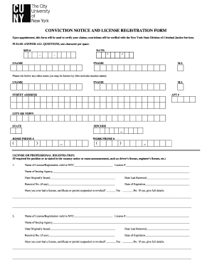 Conviction Notice and License Registration Form