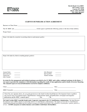 Client Counselor Action Agreement