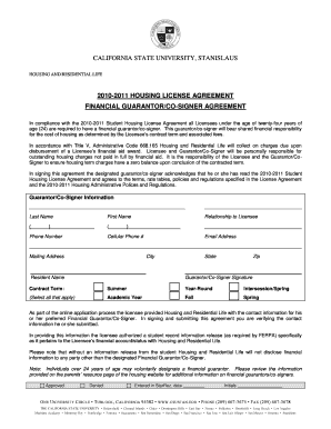 California State University Housing License Agreement