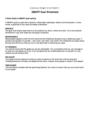SMART Goal Worksheet