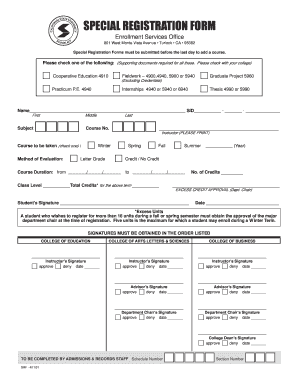California Special Registration Form