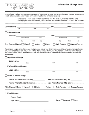 Information Change Form
