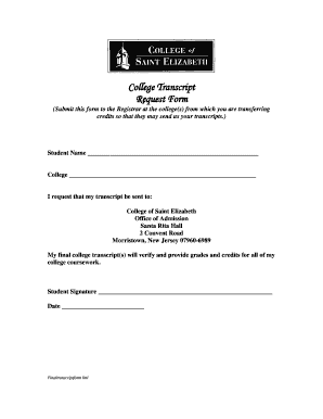 College Transcript Request Form