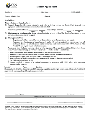 Student Appeal Form