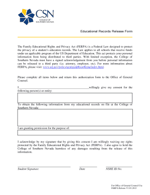 Educational Records Release Form