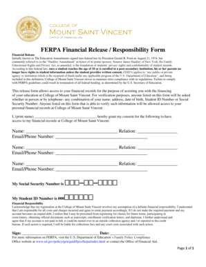 FERPA Financial Release Form