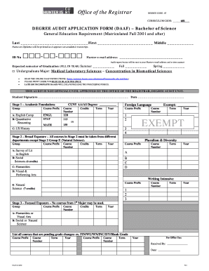 Degree Audit Application Form