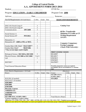 A.A. Advisement Form
