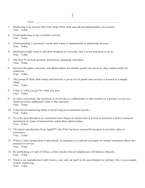 Marketing Quiz Form