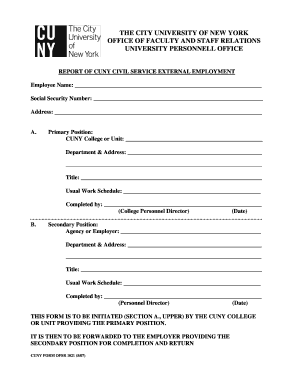 CUNY Civil Service External Employment Report
