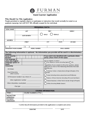 Guest Learner Application Form