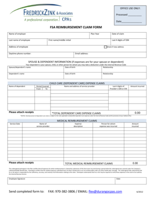 FSA Reimbursement Claim Form