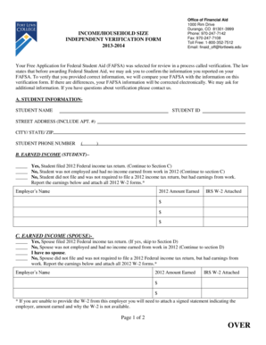 Independent Verification Form